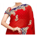 Radiant Red Colored Stone Worked Faux Georgette Saree Radiant Red Colored Stone Worked Faux Georgette Saree